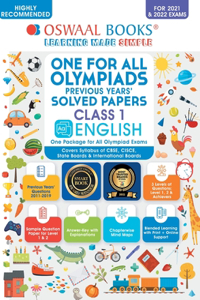 One for All Olympiad Previous Years Solved Papers, Class-1 English Book (For 2022 Exam)