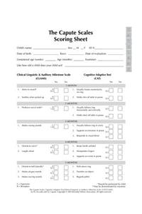 The Capute Scales Scoring Sheets