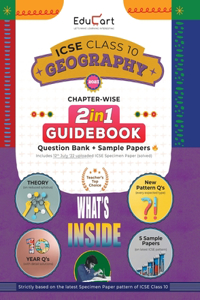 Educart ICSE Class 10 Geography Guidebook 2022-23 Question Bank + Sample Papers 2023 Exam (Including Previous 10 Years Questions)