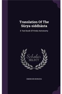 Translation Of The Sûrya-siddhânta