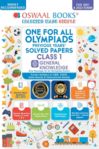 One for All Olympiad Previous Years Solved Papers, Class-1 General Knowledge Book (For 2022 Exam)