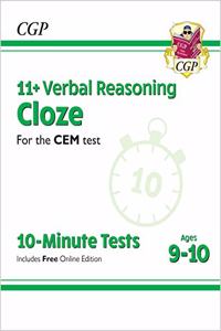 New 11+ CEM 10-Minute Tests: Verbal Reasoning Cloze - Ages 9-10 (with Online Edition)