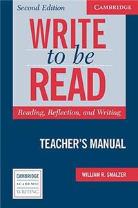 Write to Be Read Teacher's Manual