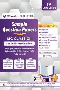 Sample Question Papers for ISC Commerce Class 12 Semester I Exam 2021 : Solved New Specimen Paper Eng, Maths, Commerce, Eco, Accts, Phy Ed, Computers