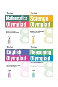 Olympiad Books Practice Sets Reasoning, Mathematics, Science, English for Class 8