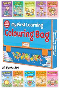 My First Learning Colouring Bag - Set of 10 Exciting Colouring Books