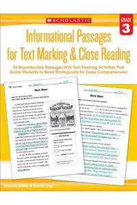 Informational Passages for Text Marking & Close Reading: Grade 3