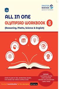 All in One - Olympiad Workbook for Reasoning, Maths, Science & English - Class 8