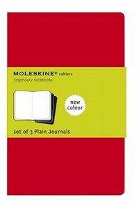 Moleskine Plain Cahier - Red Cover (3 Set)