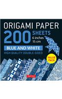 Origami Paper 200 Sheets Blue and White Patterns 6 (15 CM)