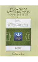 Study Guide & Working Papers for College Accounting