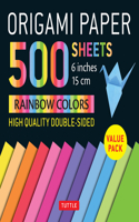 Origami Paper 500 Sheets Rainbow Colors 6 (15 CM)