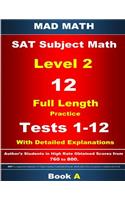 2018 SAT Subject Level 2 Book A Tests 1-12