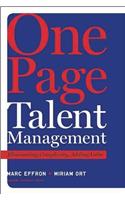 One Page Talent Management: Eliminating Complexity, Adding Value